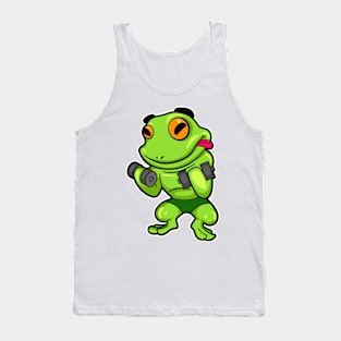 Frog at Biceps training with Dumbbells Tank Top